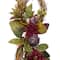2.3ft. Autumn Harvest Mums with Pomegranate Autumn Grapevine Teardrop Swag
